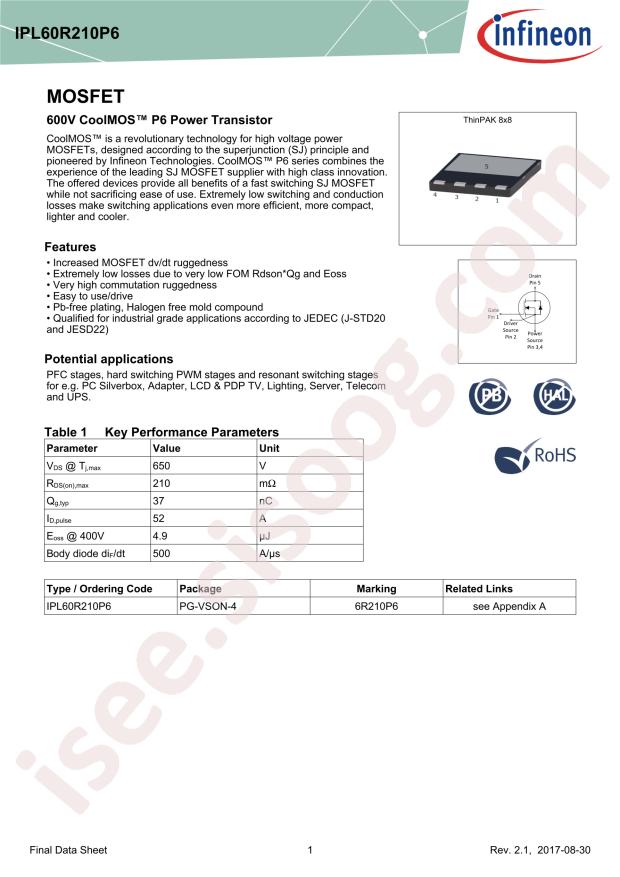 IPL60R210P6