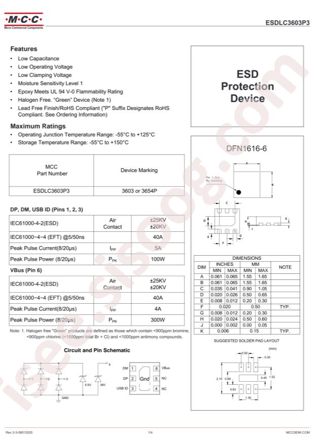 ESDLC3603P3-TP