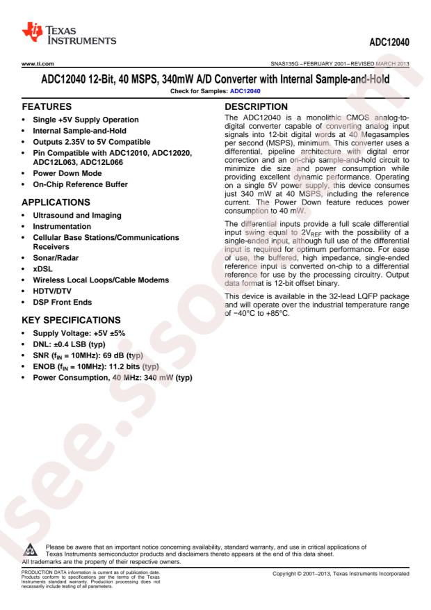 ADC12040CIVY/NOPB