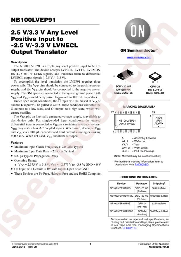 NB100LVEP91DWG