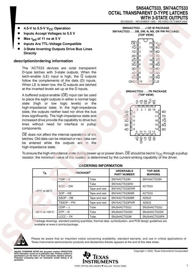 SN74ACT533PWR