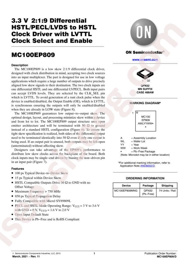 MC100EP809MNG