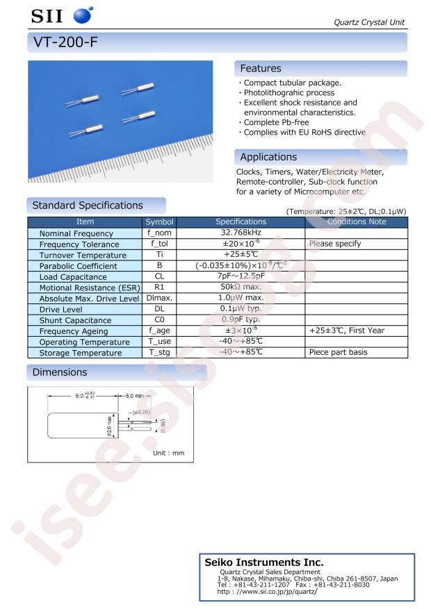 VT-200-F 32.768KHz 5PPM 12.5pF