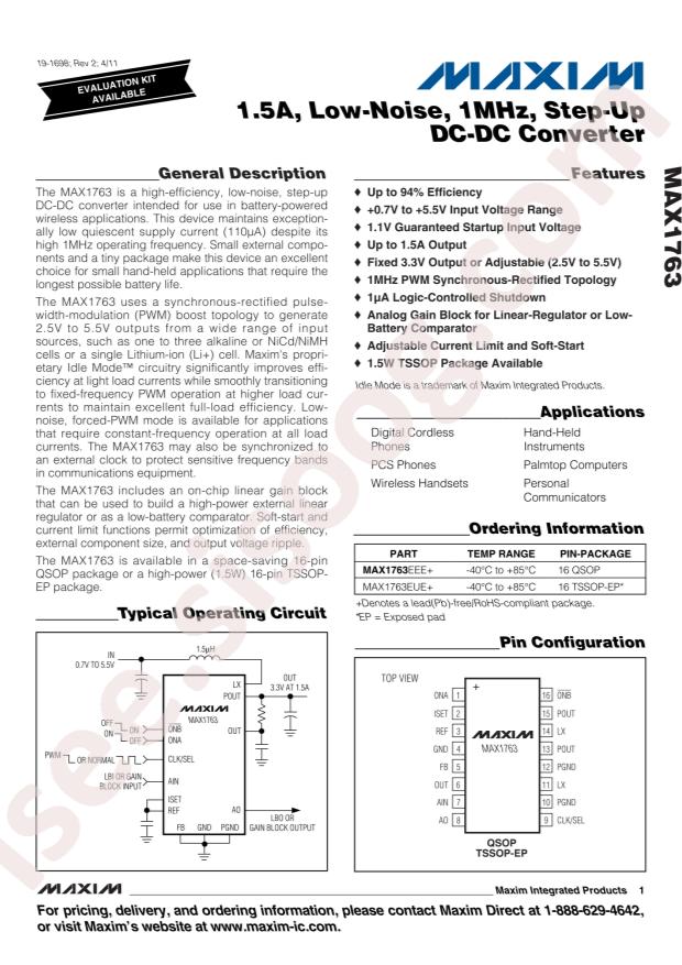MAX1763EUE+T