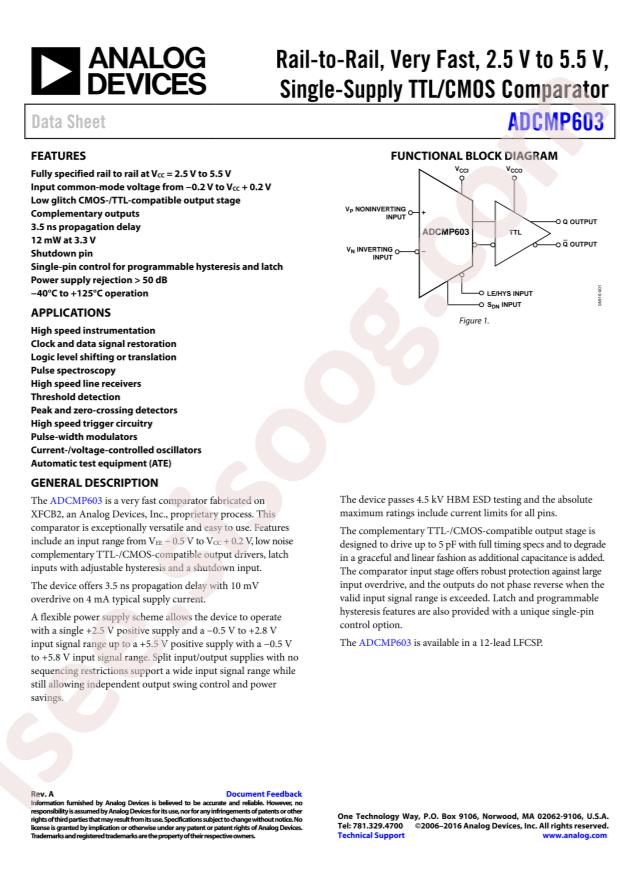 ADCMP603BCPZ-WP