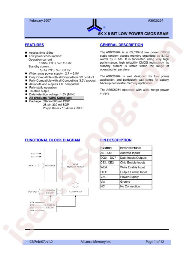 AS6C6264-55PIN