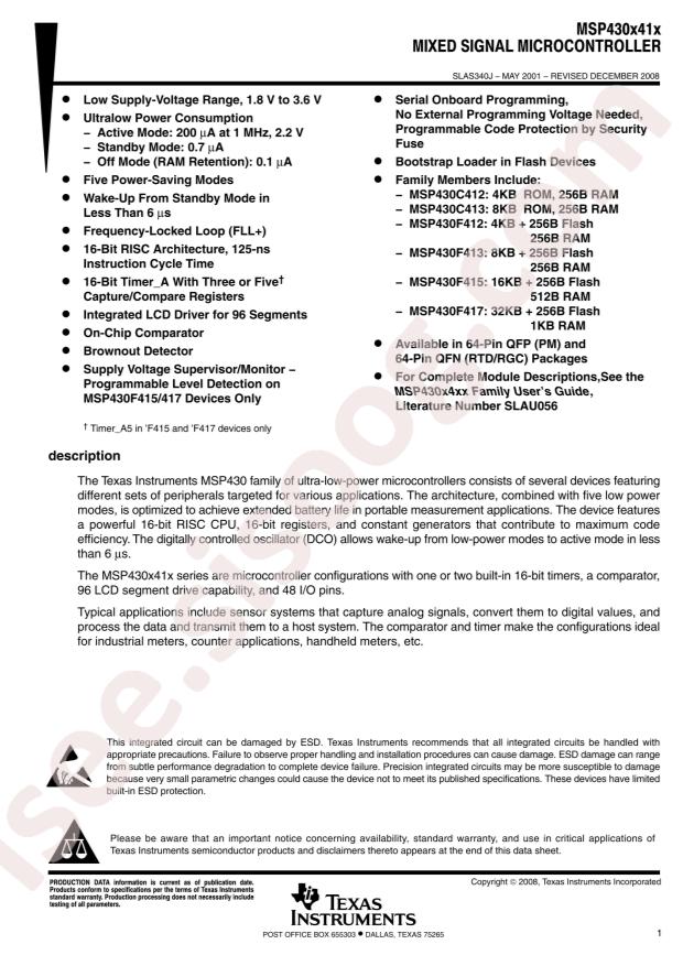 MSP430F415IPMR