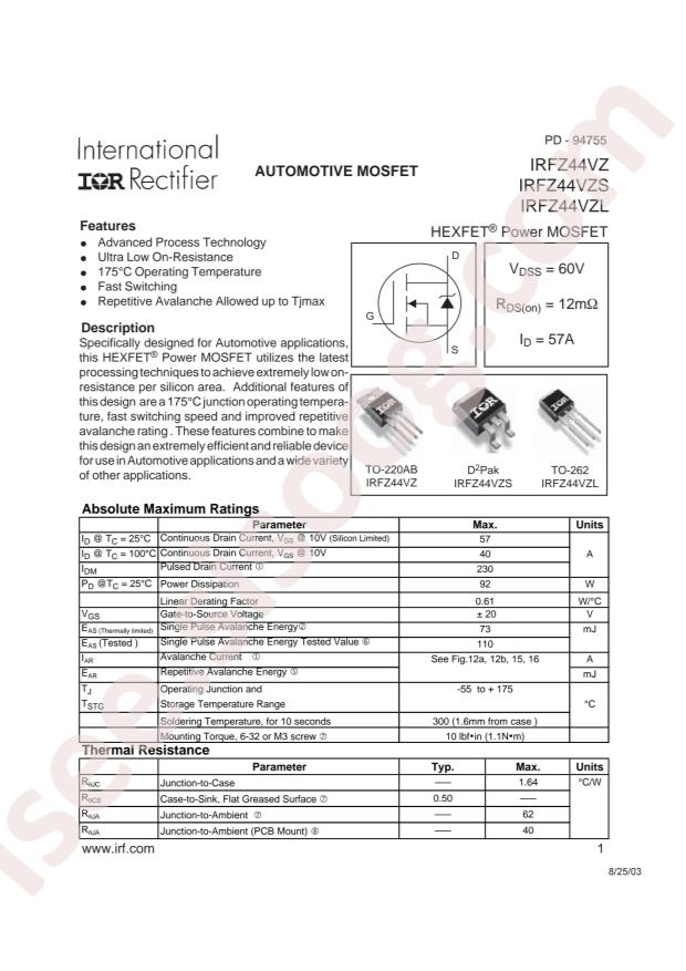 IRFZ44VZPBF