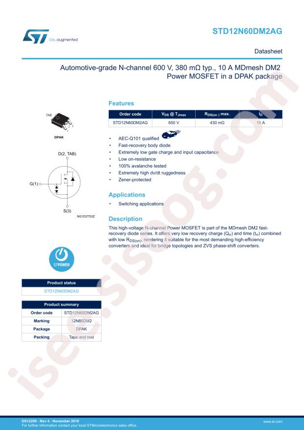 STD12N60DM2AG