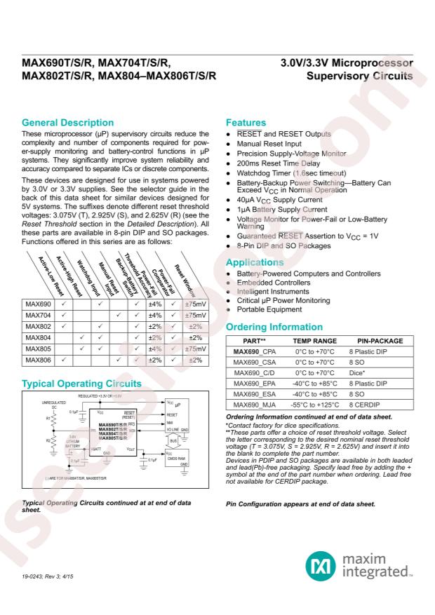 MAX704TCSA+T