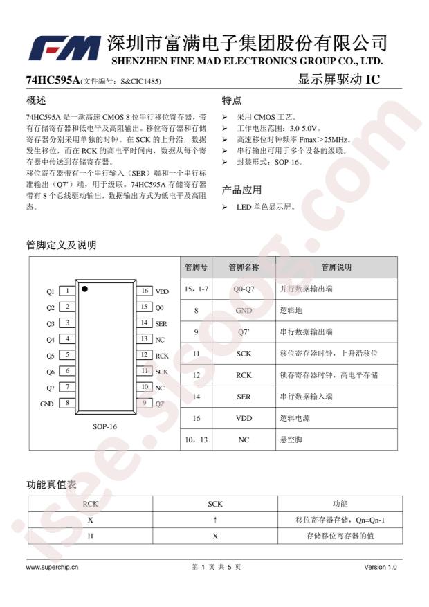 74HC595A