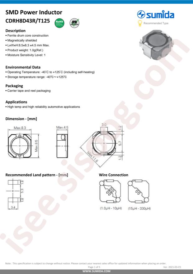 CDRH8D43RT125NP-150MC