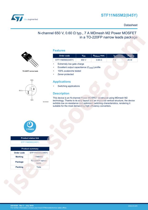 STF11N65M2(045Y)