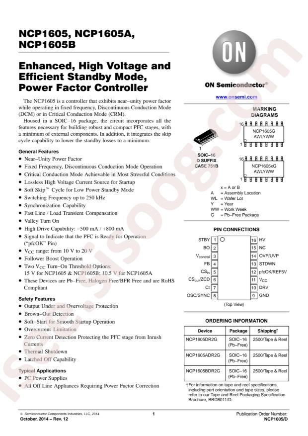 NCP1605DR2G