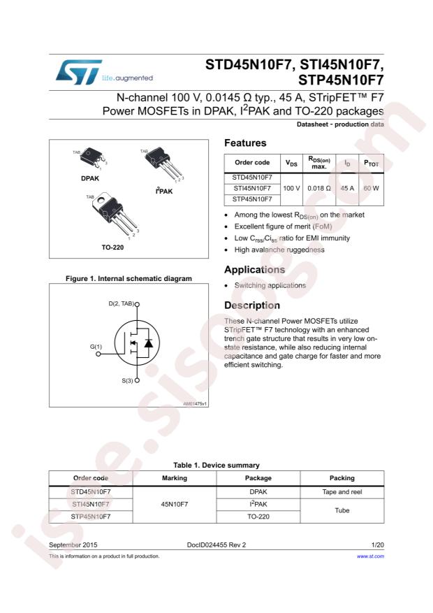STD45N10F7
