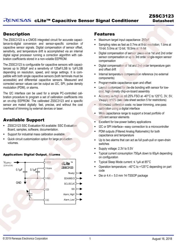 RENESAS ZSSC3123AA1B
