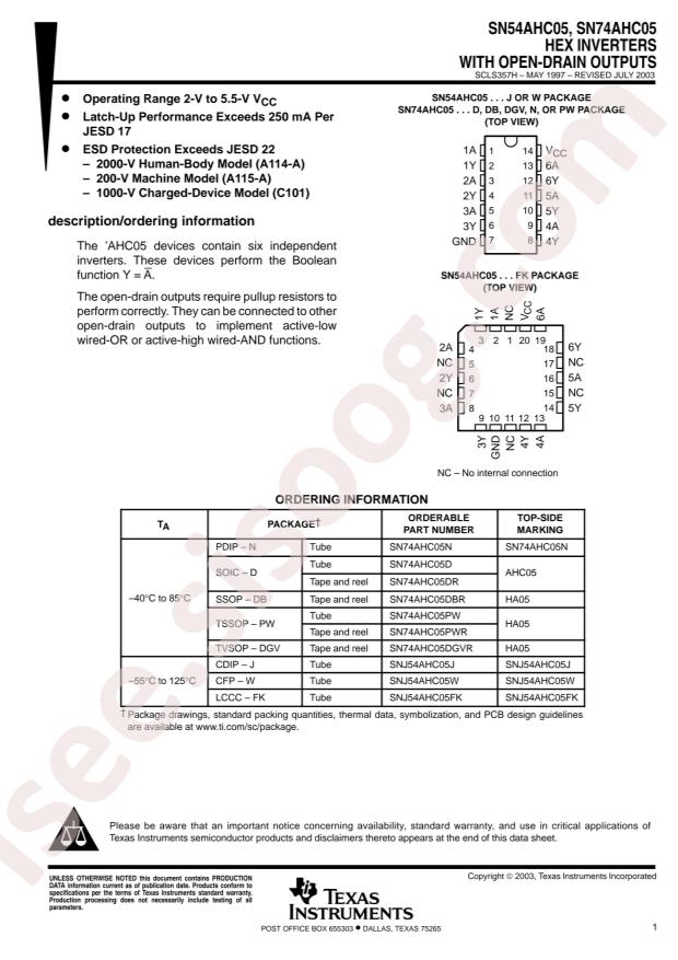 SN74AHC05DR