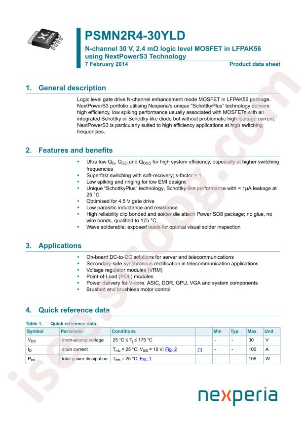 PSMN2R4-30YLDX