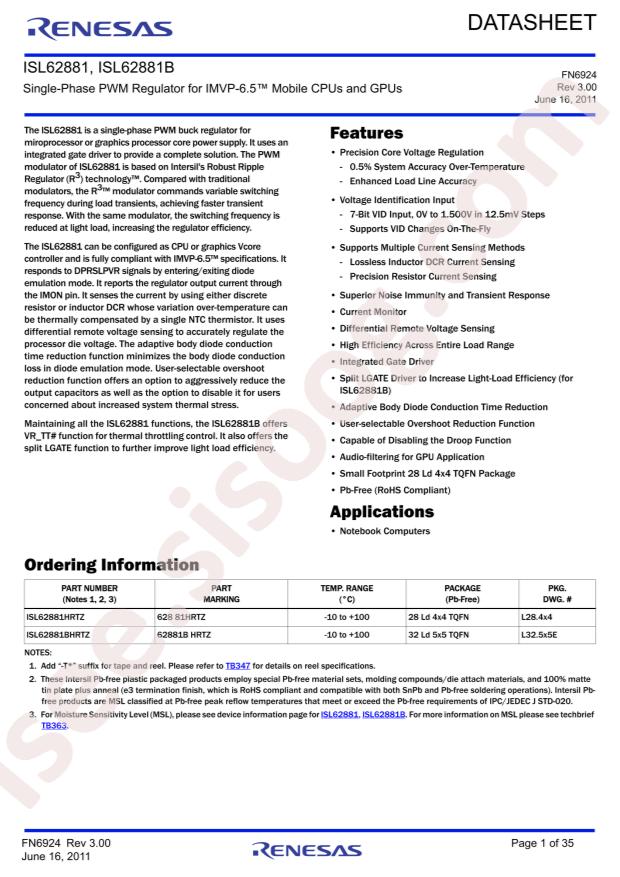 ISL62881BHRTZ