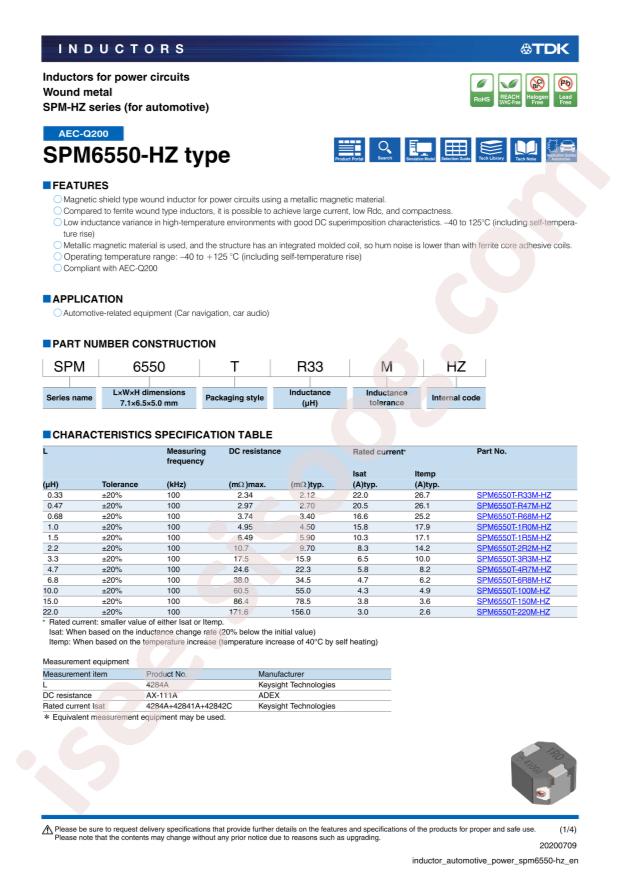 SPM6550T-R33M-HZ