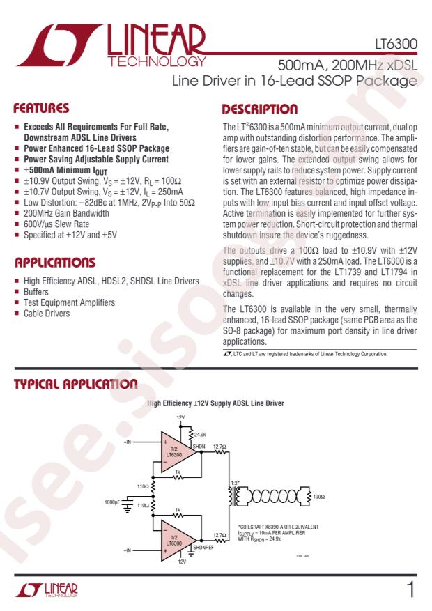 LT6300IGN#PBF