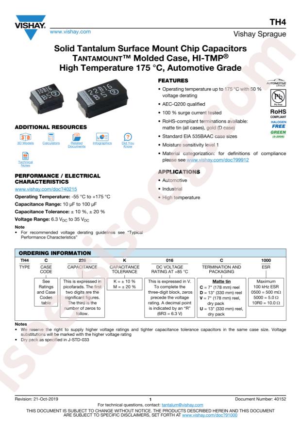 VISHAY TH4B106K016C2000