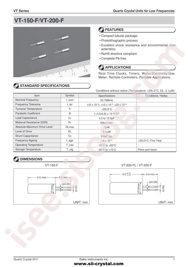 VT-200-F 32.768kHz 20PPM 12.5pF