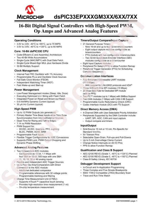 DSPIC33EP256GM706-I/PT