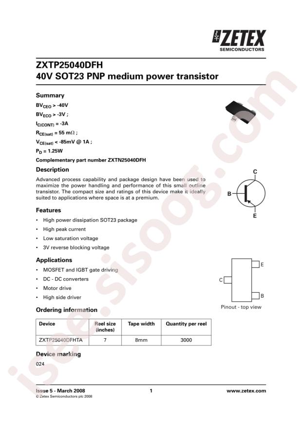 ZXTP25040DFHTA