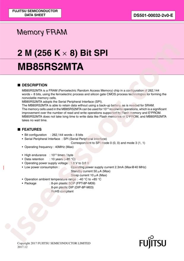 MB85RS2MTAPNF-G-BDERE1