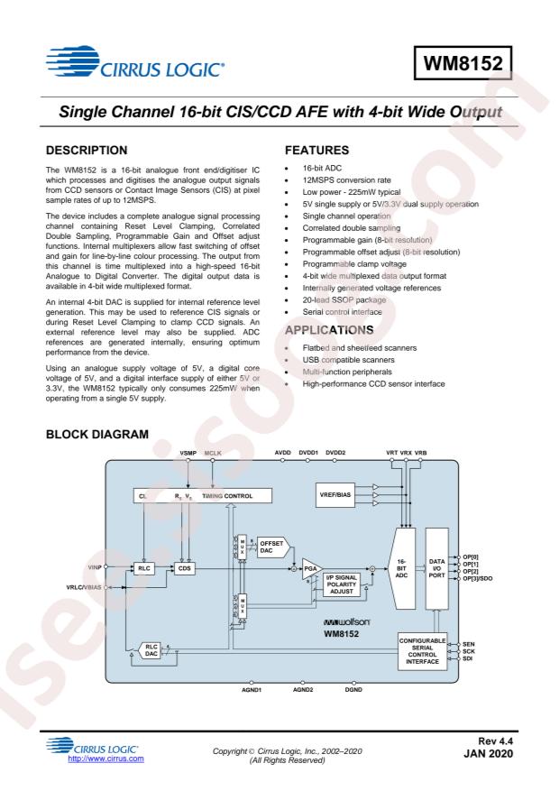 WM8152SCDS/RV