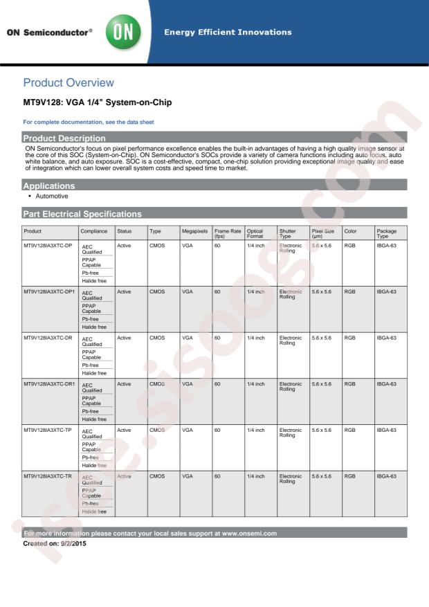 MT9V128IA3XTC-DR