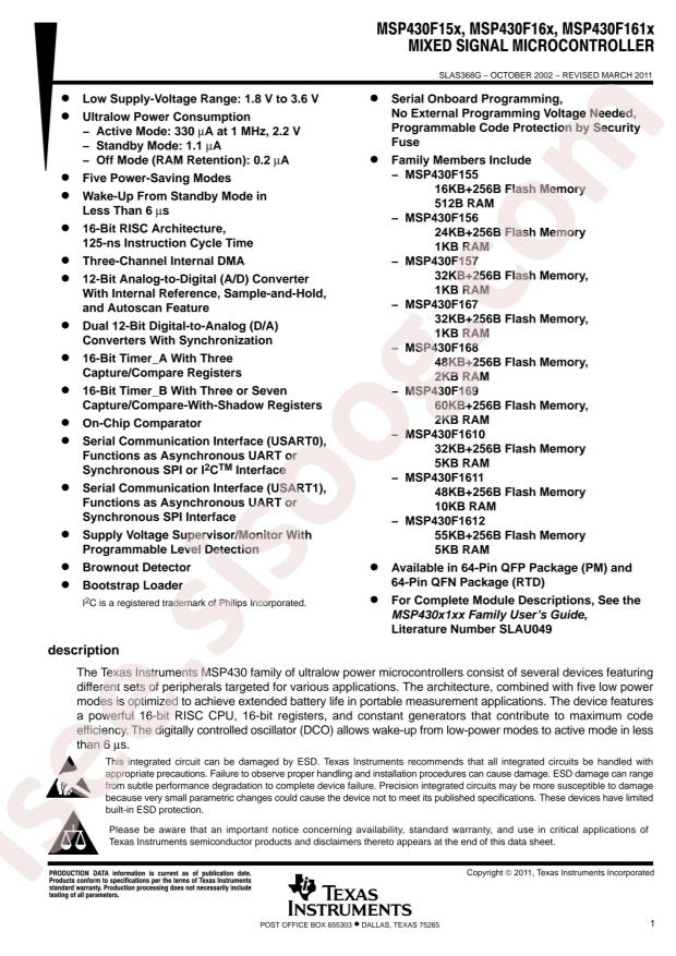 MSP430F168IPMR
