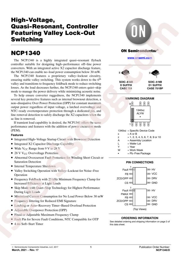 NCP1340B10DR2G