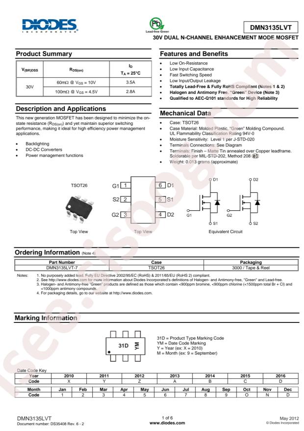 DMN3135LVT-7