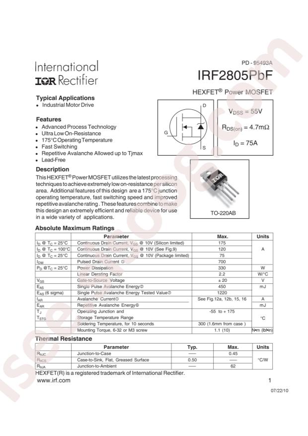 IRF2805PBF