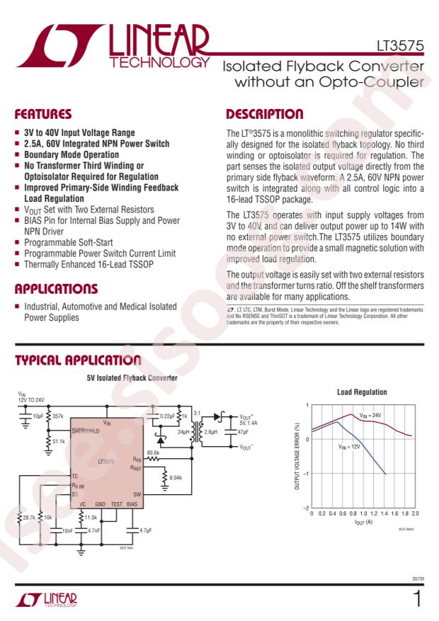 LT3575EFE#TRPBF