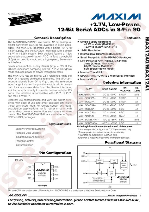 MAX1241BCPA