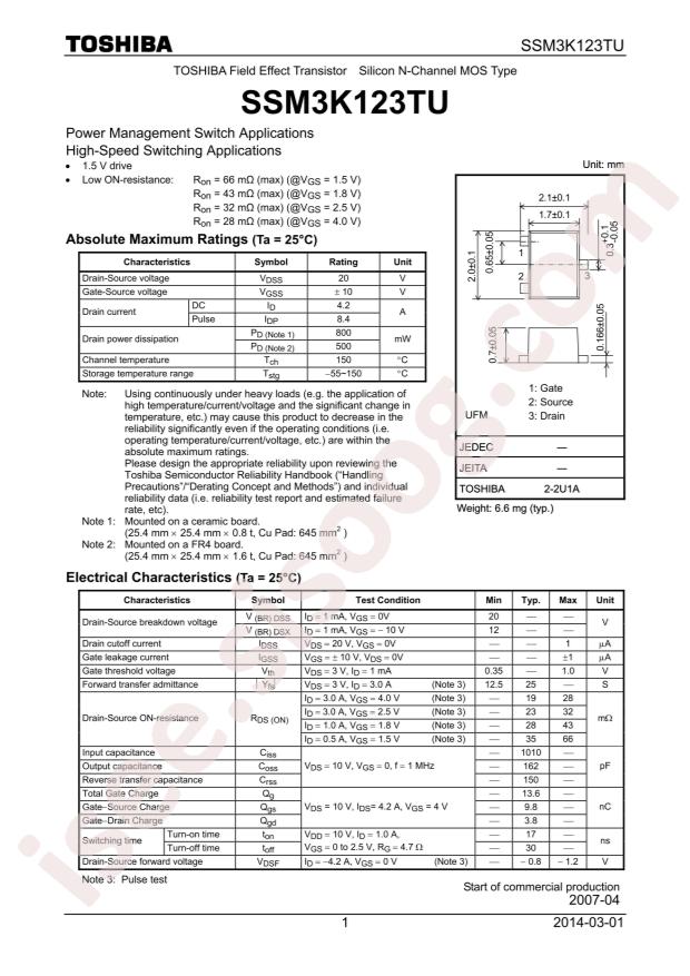 SSM3K123TU,LF