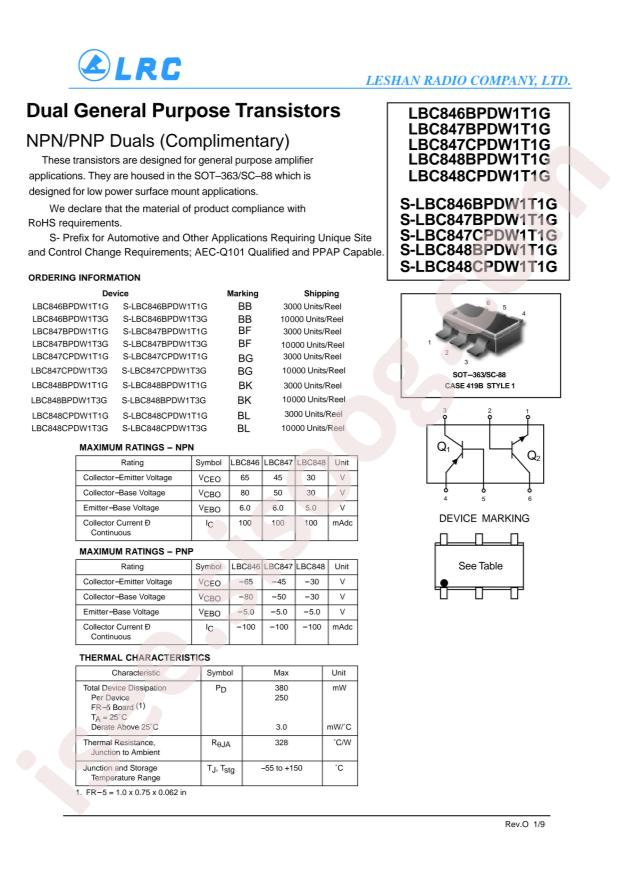 LBC847BPDW1T1G