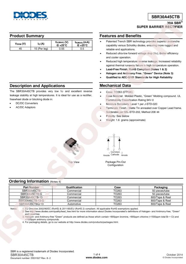 SBR30A45CTB-13