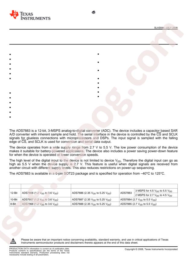 ADS7883SBDBVT