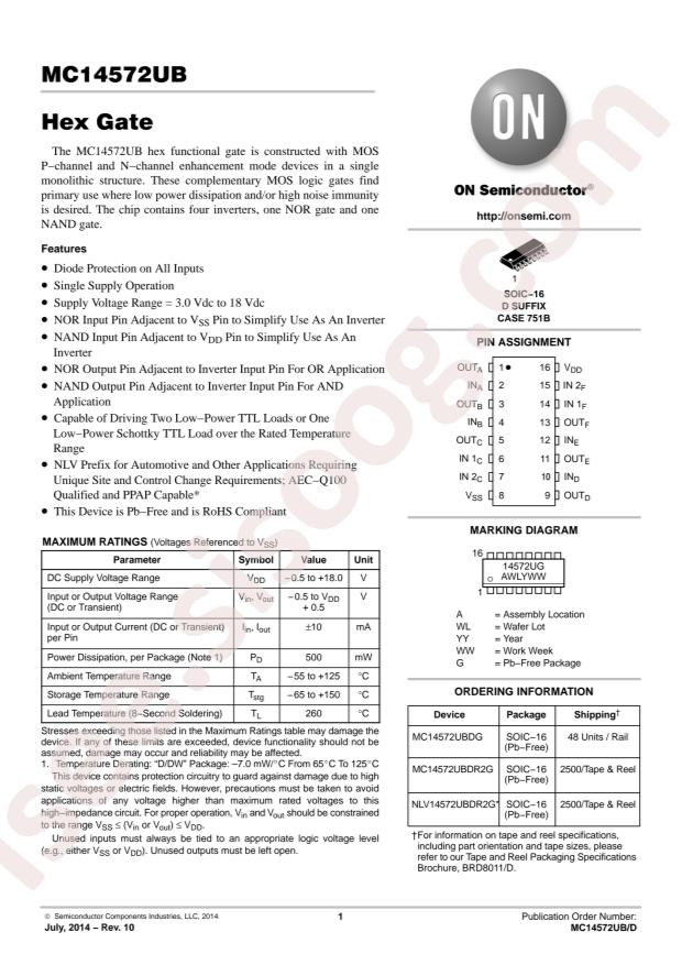 MC14572UBDR2G