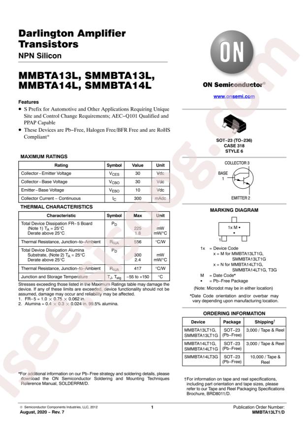 onsemi SMMBTA13LT1G