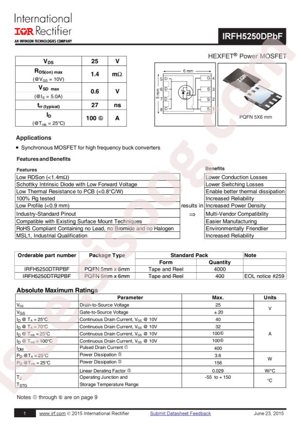 IRFH5250DTRPBF