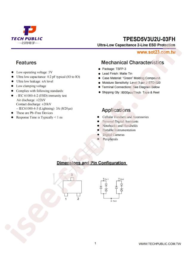 TPESD5V3U2U-03FH