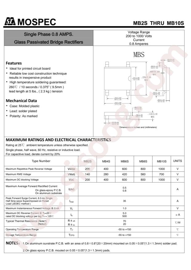 MOSPEC Semicon MB6S