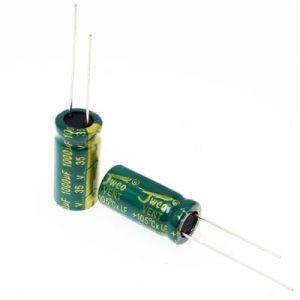 خازن الکترولیتی ایستاده 1000µF ولتاژ 35V سایز 21x10mm