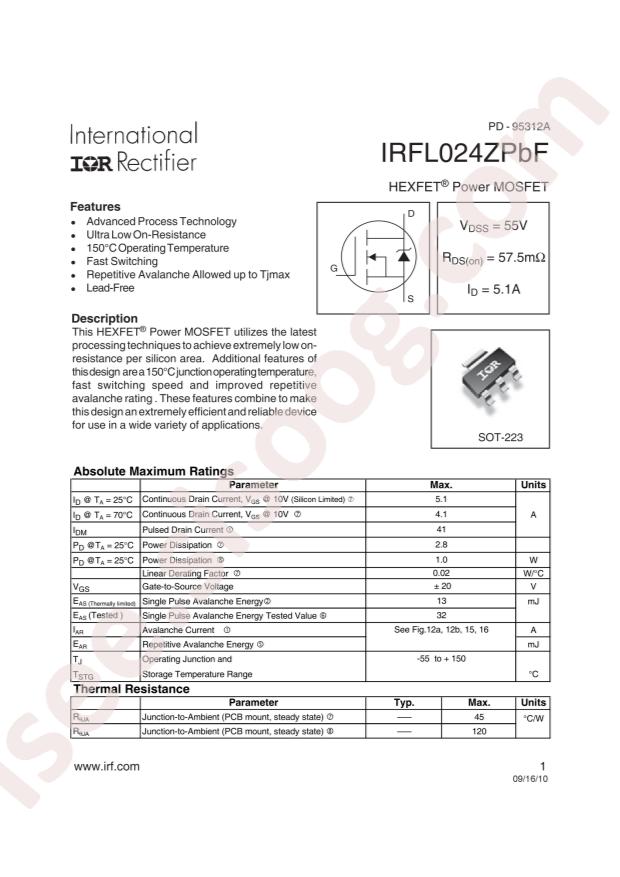 IRFL024ZTRPBF