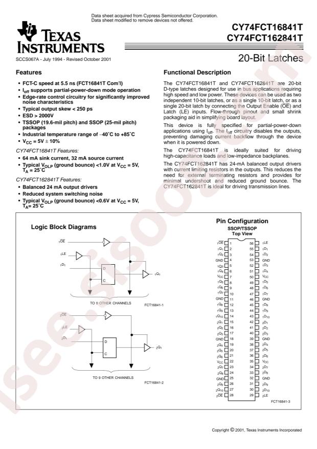 CY74FCT16841ATPVC